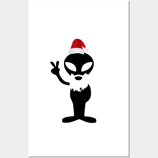 Alien Santa Claus Wall Art by DesignsbyZazz